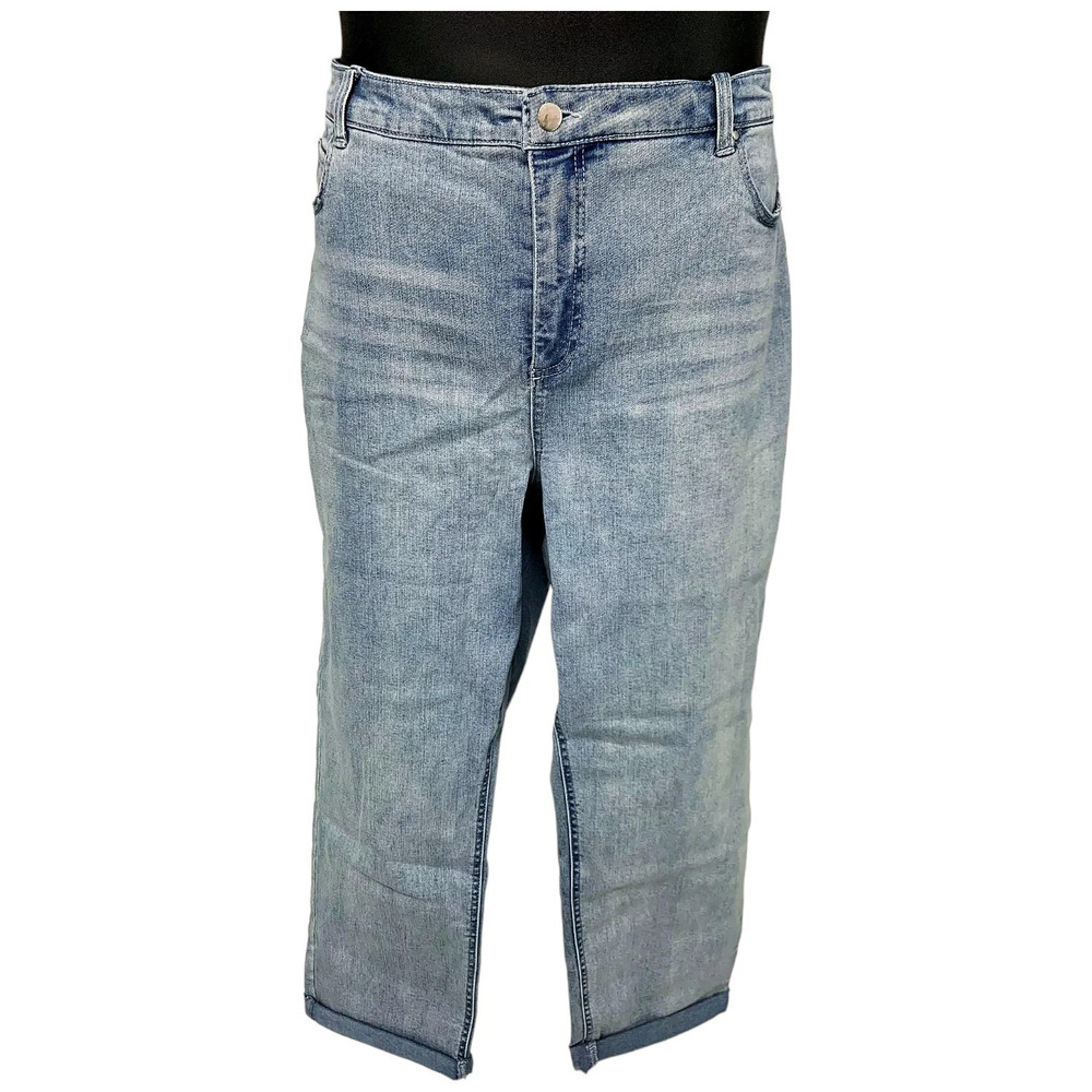 StyleList by Micaela Regular Denim Easy Straight Leg Jeans Light Wash - PLUS